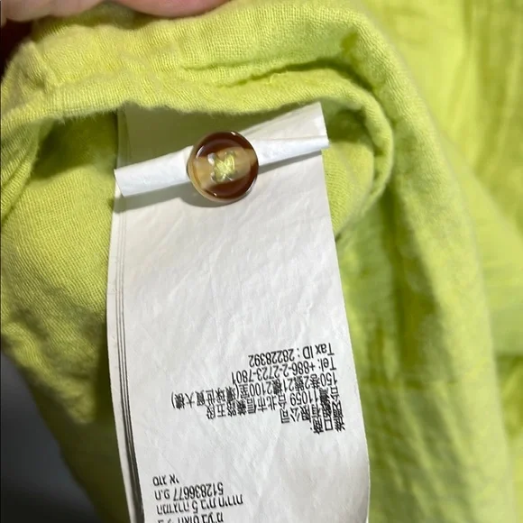 Lime Green 100% cotton Button-Up Shirt L and Shorts M Set - Picture 9 of 10